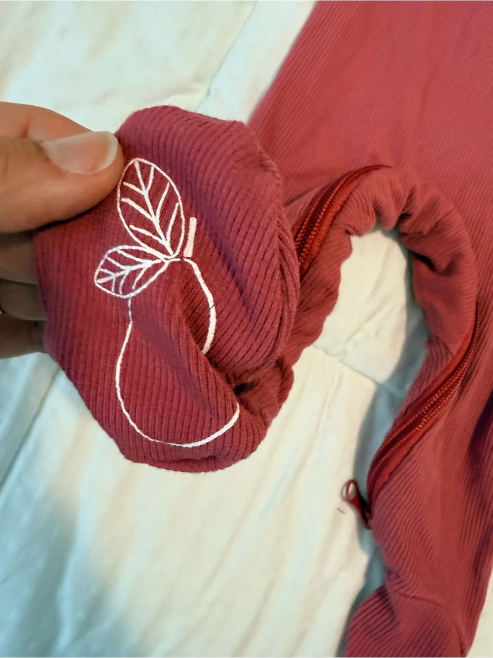 Lemon & Loom Footed One-Piece in Dusty Rose